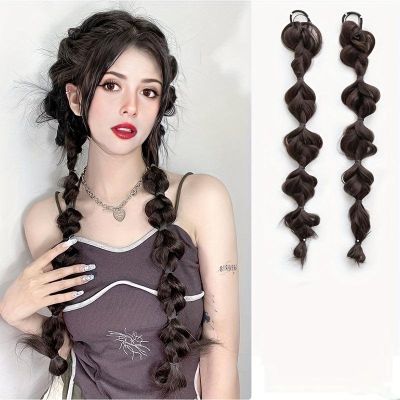 Long Bubble Ponytail Extensions Twist Braid Hair Extensions