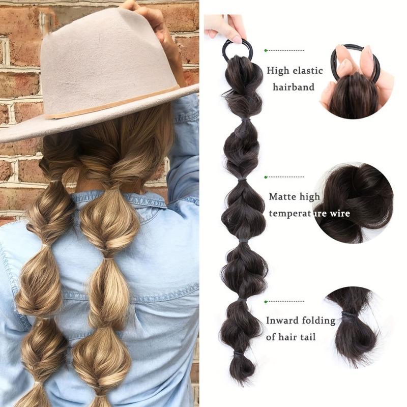 Long Bubble Ponytail Extensions Twist Braid Hair Extensions