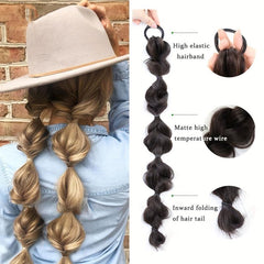Long Bubble Ponytail Extensions Twist Braid Hair Extensions