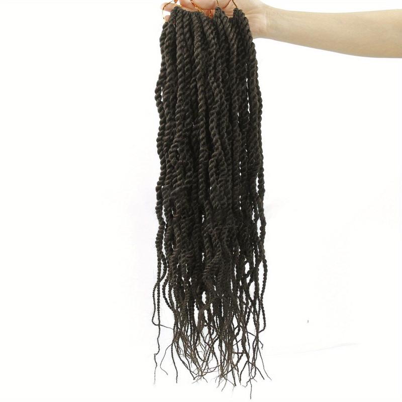 45-72 cm Wavy Senegalese Twist Crochet Hair Braids with Wavy Ends