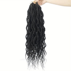 45-72 cm Wavy Senegalese Twist Crochet Hair Braids with Wavy Ends