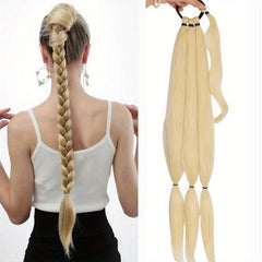 Long Braided Ponytail Extensions Hair Tie for Women