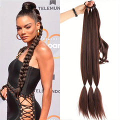 Long Braided Ponytail Extensions Hair Tie for Women