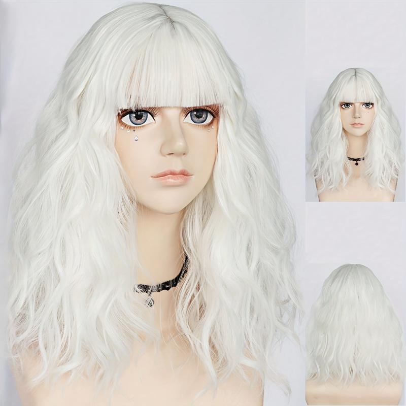 Multicolor Green Wavy Women's Wig for Halloween Christmas