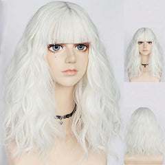 Multicolor Green Wavy Women's Wig for Halloween Christmas