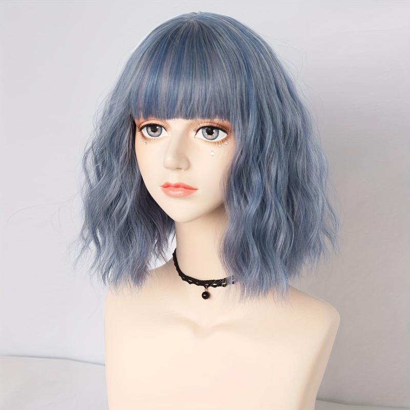 Multicolor Green Wavy Women's Wig for Halloween Christmas