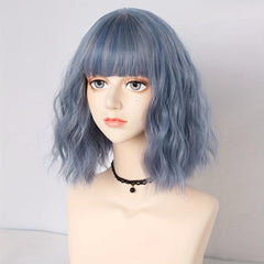 Multicolor Green Wavy Women's Wig for Halloween Christmas