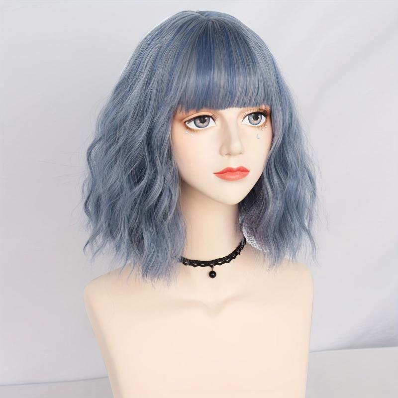 Multicolor Green Wavy Women's Wig for Halloween Christmas
