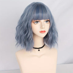 Multicolor Green Wavy Women's Wig for Halloween Christmas