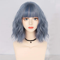 Multicolor Green Wavy Women's Wig for Halloween Christmas
