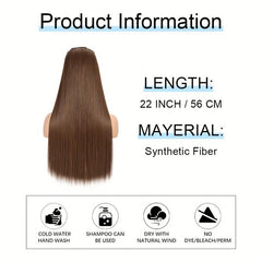 Long Straight 5 Clips In Hair Extensions Synthetic Fiber Natural Hair Extension