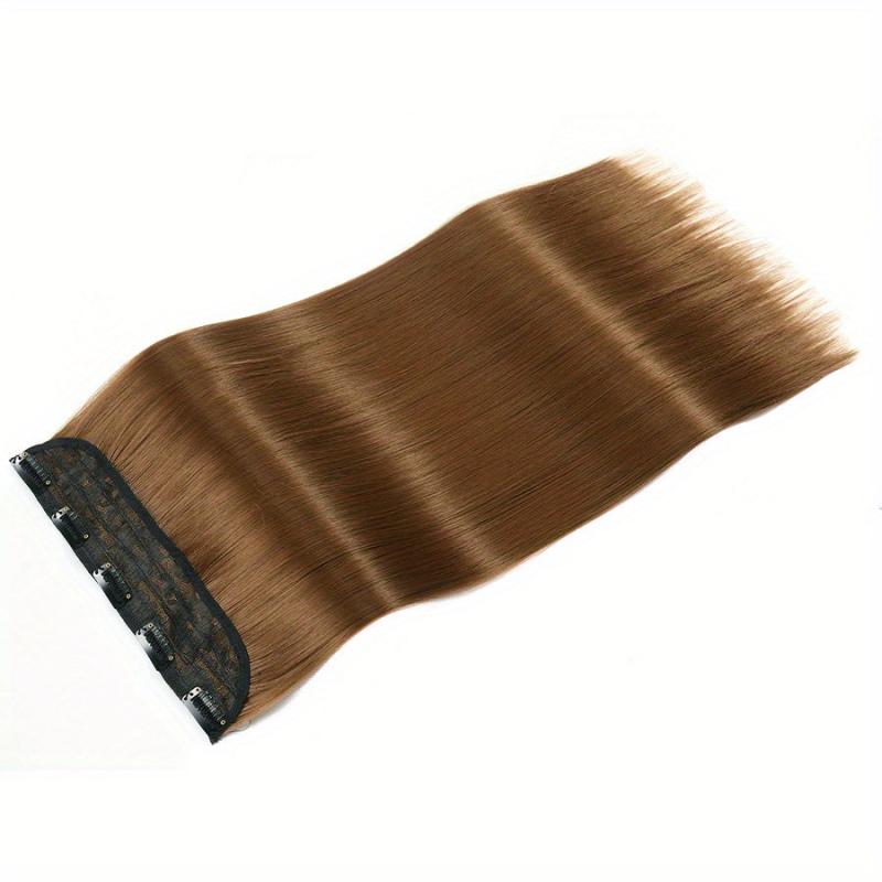 Long Straight 5 Clips In Hair Extensions Synthetic Fiber Natural Hair Extension