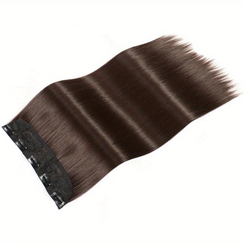 Long Straight 5 Clips In Hair Extensions Synthetic Fiber Natural Hair Extension
