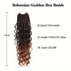 14in 8pk Boho Box Braids Curly Ends Pre-loop Crochet Hair Extensions