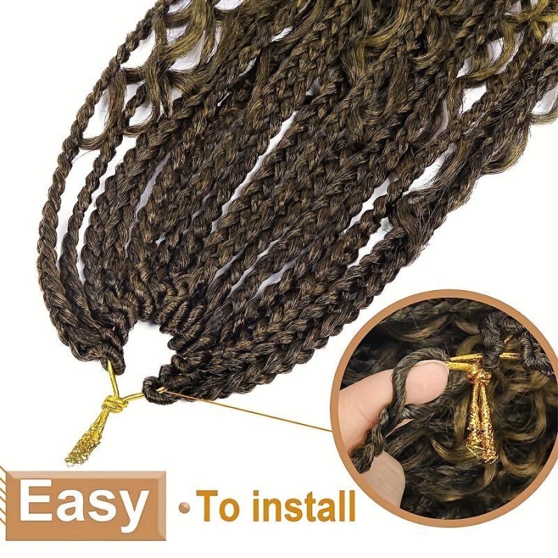 14in 8pk Boho Box Braids Curly Ends Pre-loop Crochet Hair Extensions