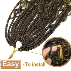 14in 8pk Boho Box Braids Curly Ends Pre-loop Crochet Hair Extensions