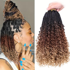 14in 8pk Boho Box Braids Curly Ends Pre-loop Crochet Hair Extensions