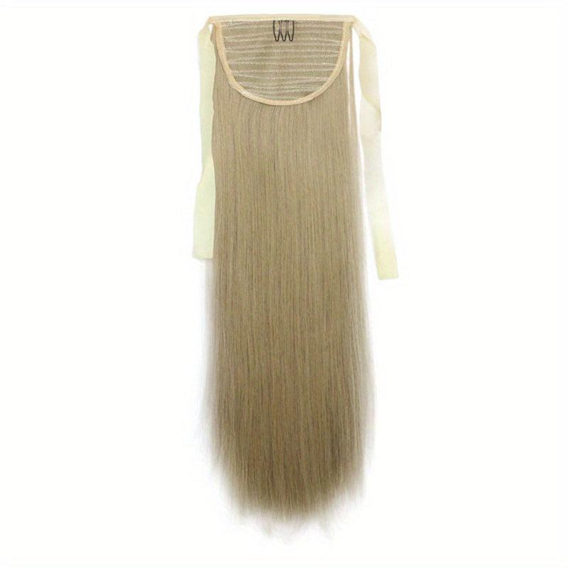 Long Straight Hair Wig Ponytail Extension Heat Resistant Fiber