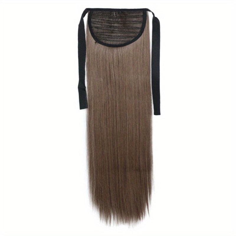 Long Straight Hair Wig Ponytail Extension Heat Resistant Fiber