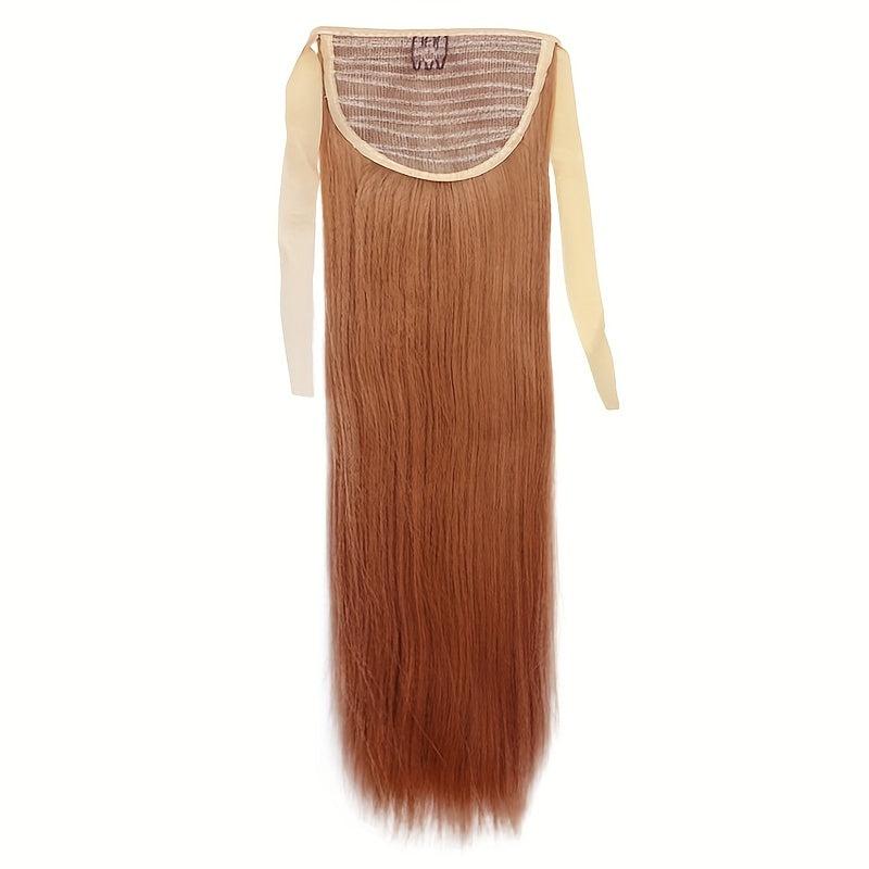 Long Straight Hair Wig Ponytail Extension Heat Resistant Fiber