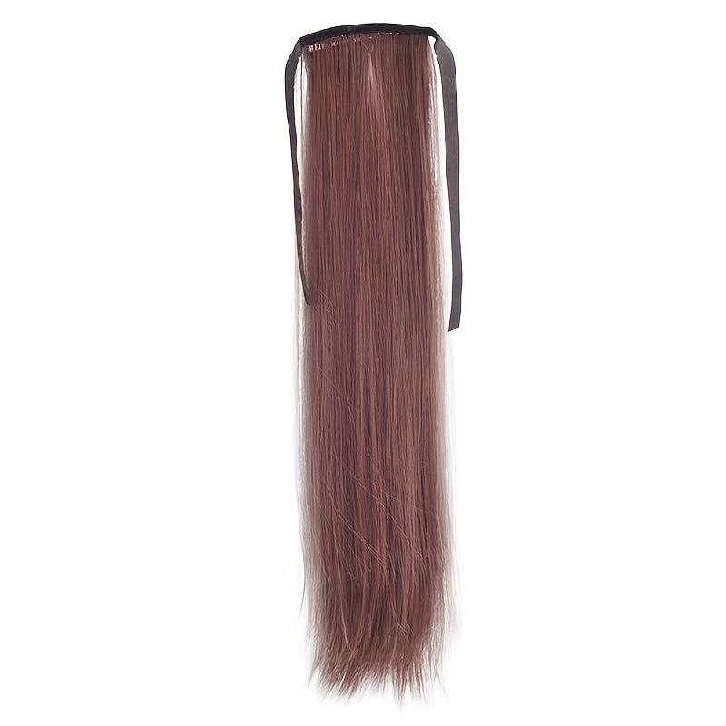 Long Straight Hair Wig Ponytail Extension Heat Resistant Fiber