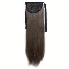 Long Straight Hair Wig Ponytail Extension Heat Resistant Fiber