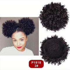 Afro Curly Ponytail Extension Short Afro Kinky Ponytail Clip In Hair Bun