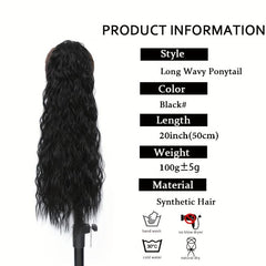 8 Cm Corn Wave Ponytail Extensions Clip In Wrap Around Ponytail Synthetic Hair