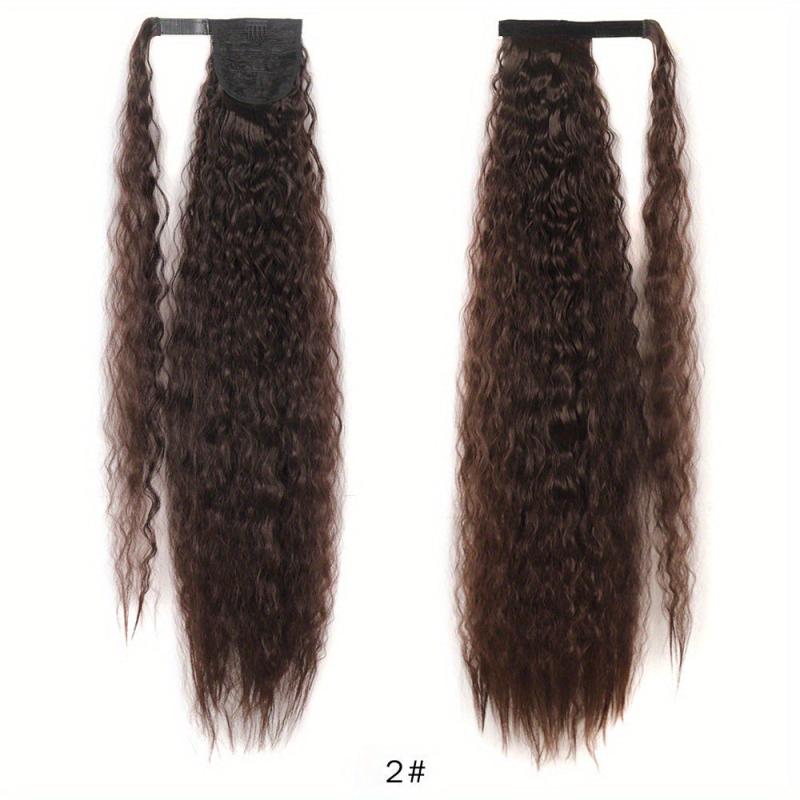 Long Corn Wavy Ponytail Extensions Synthetic Fiber Hairpieces