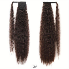 Long Corn Wavy Ponytail Extensions Synthetic Fiber Hairpieces