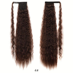 Long Corn Wavy Ponytail Extensions Synthetic Fiber Hairpieces