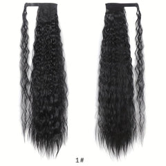 Long Corn Wavy Ponytail Extensions Synthetic Fiber Hairpieces