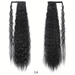 Long Corn Wavy Ponytail Extensions Synthetic Fiber Hairpieces