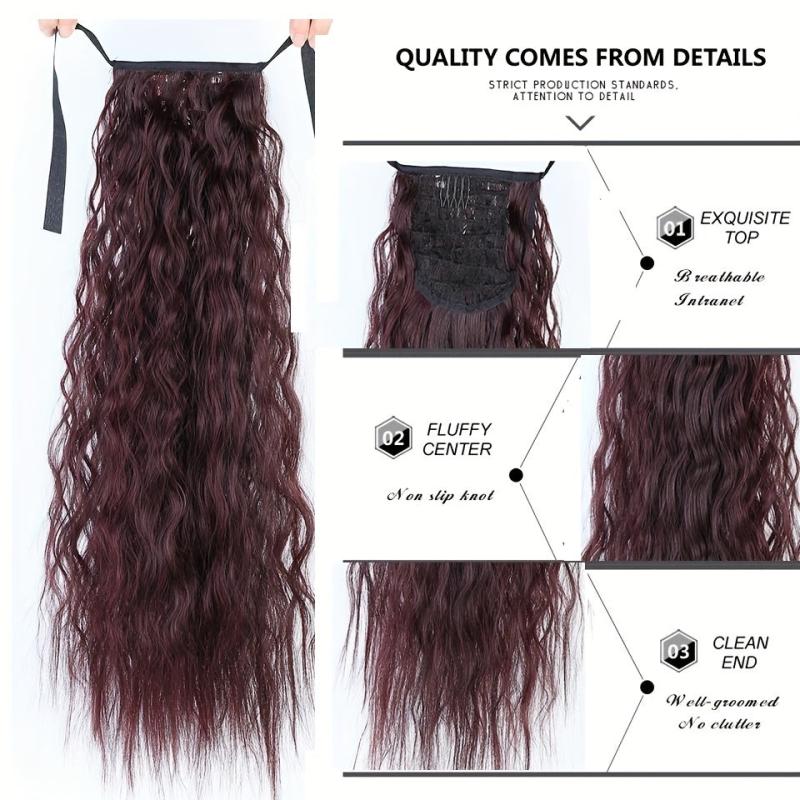 Long Curly Wavy Ponytail Hairpiece Wrap Around Hair Extensions