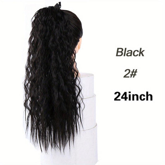 Long Curly Wavy Ponytail Hairpiece Wrap Around Hair Extensions