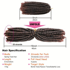 20 32 Cm Spring Twist Hair Fluffy Bomb Twist Crochet Braiding Hair Extensions