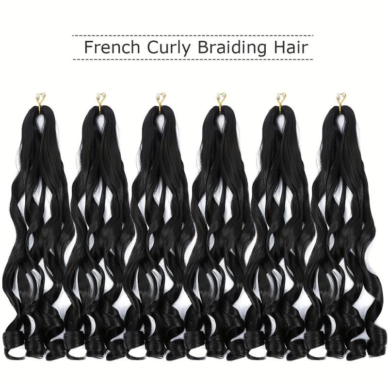 French Curly Braiding Hair Pre Stretched Loose Wave Synthetic