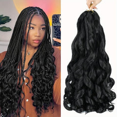 French Curly Braiding Hair Pre Stretched Loose Wave Synthetic