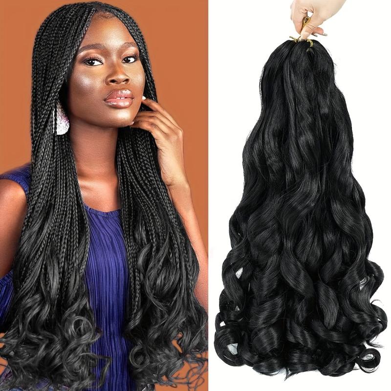 French Curly Braiding Hair Pre Stretched Loose Wave Synthetic
