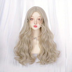 Long Wavy Hair Wigs With Bangs for Cosplay Party, Synthetic Hair Replacement