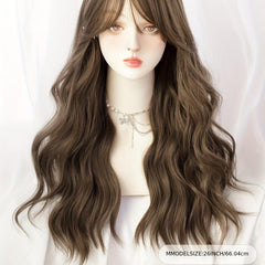 Long Wavy Hair Wigs With Bangs for Cosplay Party, Synthetic Hair Replacement