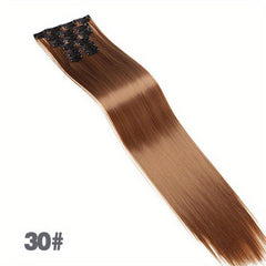 6pcs Straight Hair Extensions Clip In Seamless Hair Pieces