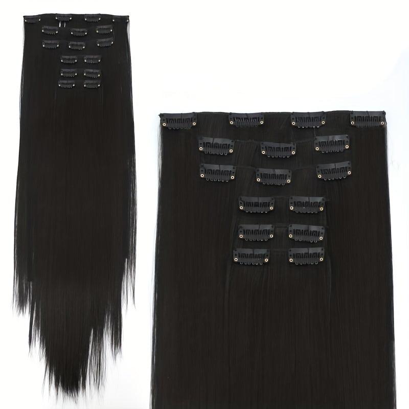 6pcs Straight Hair Extensions Clip In Seamless Hair Pieces