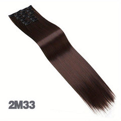 6pcs Straight Hair Extensions Clip In Seamless Hair Pieces