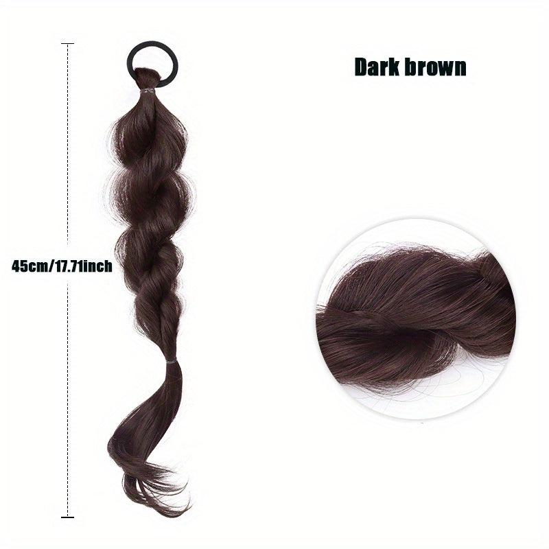 Braided Bubble Ponytail Hair Extensions Elastic Hair Rope
