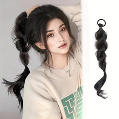 Braided Bubble Ponytail Hair Extensions Elastic Hair Rope