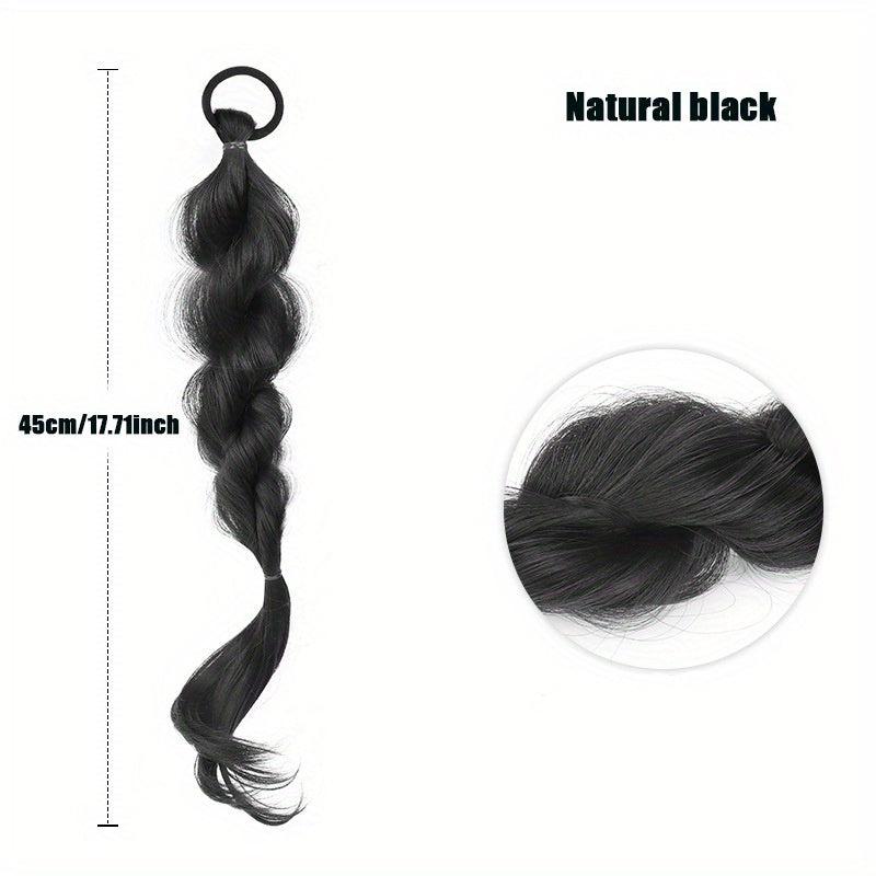 Braided Bubble Ponytail Hair Extensions Elastic Hair Rope
