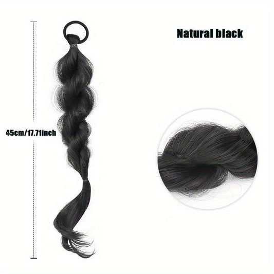 Braided Bubble Ponytail Hair Extensions Elastic Hair Rope