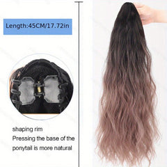 18 inch Wig Ponytail Female Highlights Gradient Haze Fluffy Long Curl