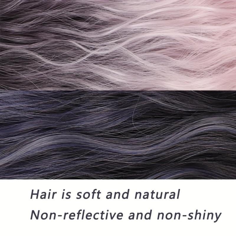 18 inch Wig Ponytail Female Highlights Gradient Haze Fluffy Long Curl